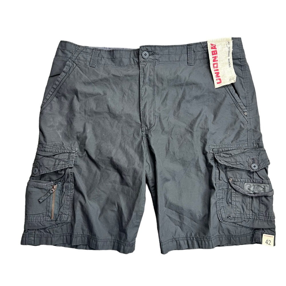 Unionbay NEW grey men’s cargo‎ shorts 100% cotton SZ 42